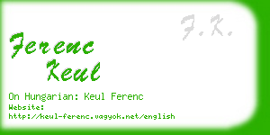 ferenc keul business card